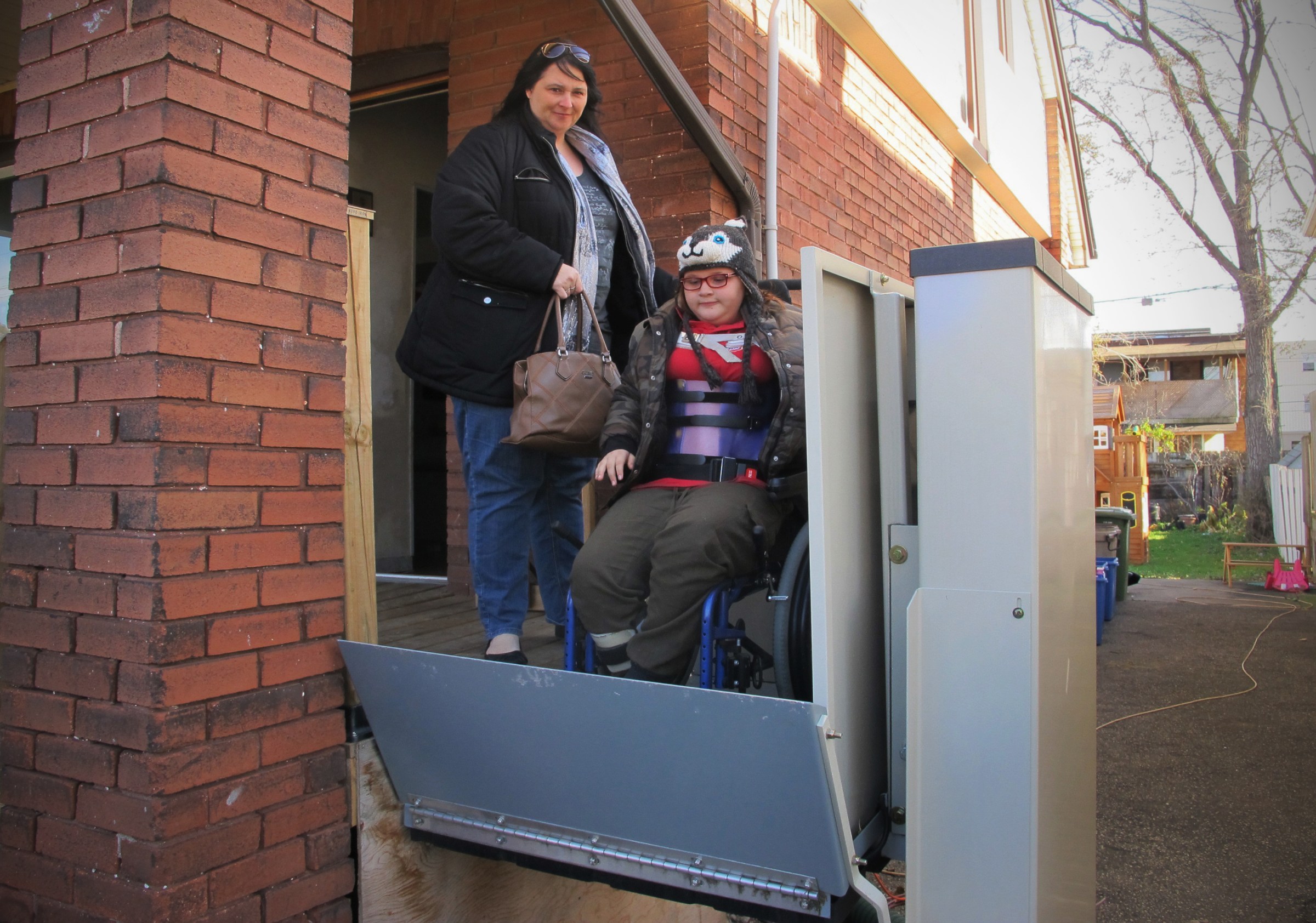 Jodi Dean with her daughter Madison in Hamilton, Ontario, on November 21, 2017. Dean, a Canadian mother of three, received her first basic income check one month prior. She said the extra money gave her family “the breathing room to not have to stress to put food on the table.”