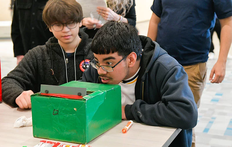 Jose Guzman is the son of immigrants from El Salvador. He is eager to become a pharmacisit and will participate in a summer program for students who are interested in medical careers. Jose recently got to participate in a neuroscience lesson at his school, Aurora Science & Technology, which is located on the Anschutz Medical Campus. Photo by Cyrus McCrimmon, for UCHealth.Jose, whose parents are from El Salvador, hopes to become a pharmacist. He’s excited about the health scholars program and the chance to gain experience through the “wisdom and mentorship” of others.